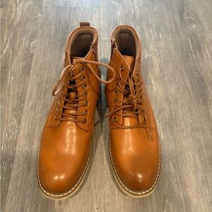 Steve Madden Men's Brown Lace-Up/Zip Boots